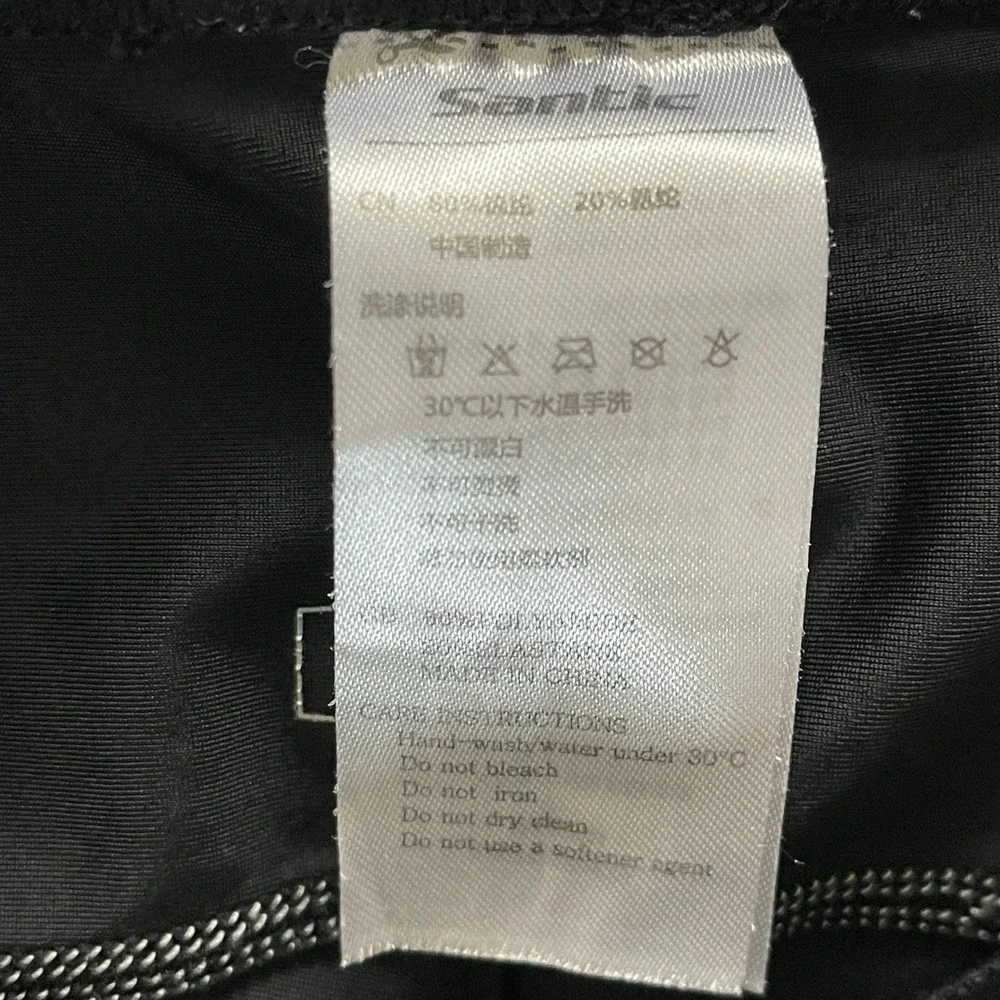 Santic Mens Padded Cycling Shorts Black‎ White Reflective Size Medium M